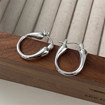 DAIIIBABYYY  -  New Minimalist Geometric Earrings For Women European American Style Personality Buckle Earrings Party Jewelry